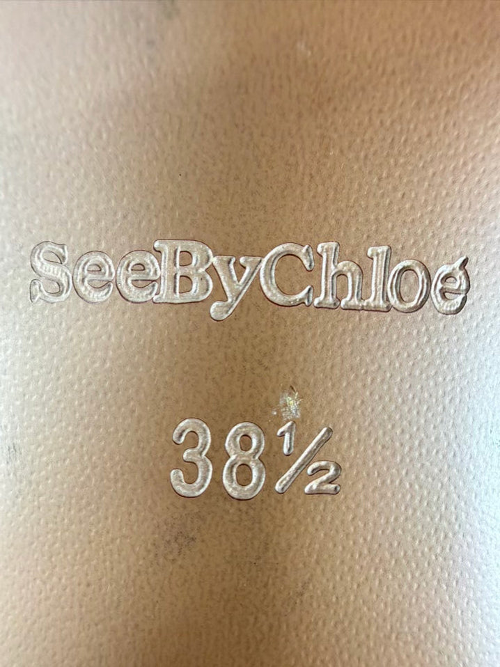 SEE BY CHLOE Size 38.5 Chestnut Leather Heels