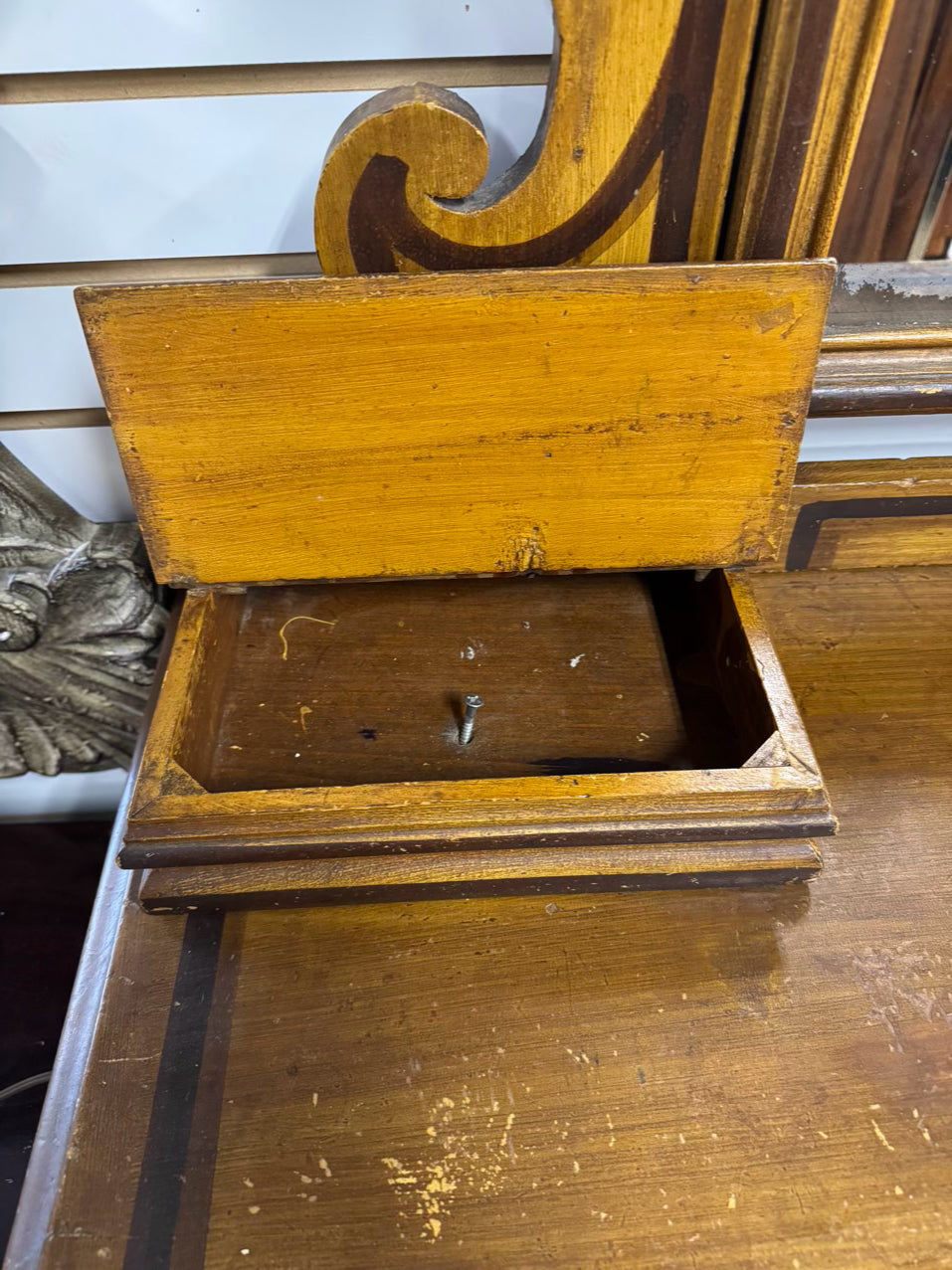 ANTIQUE Wood Dresser w/ Smoky Mirror