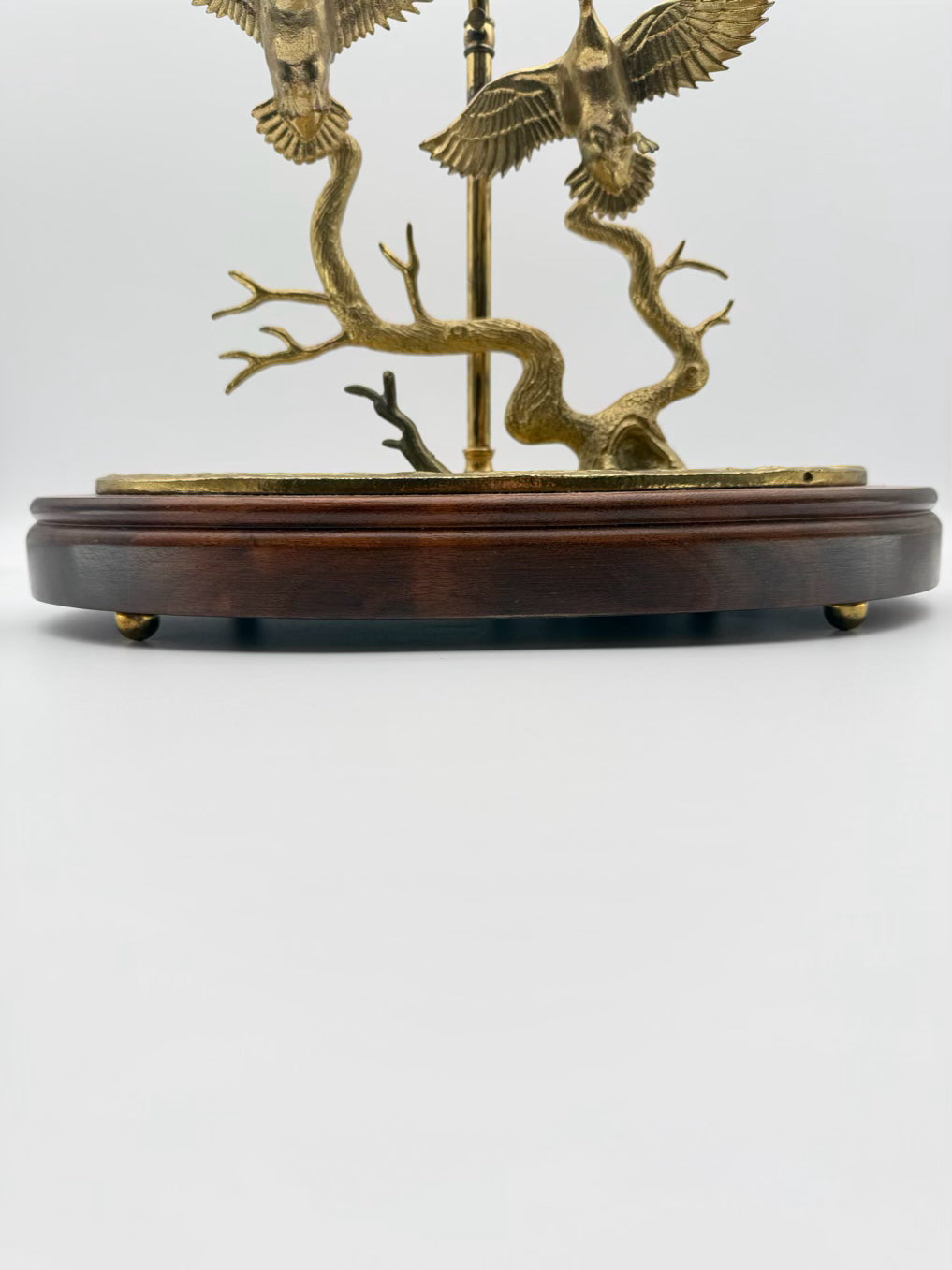 DONALD MCDONALD Brass Duck Lamp On Wood Base No Shade