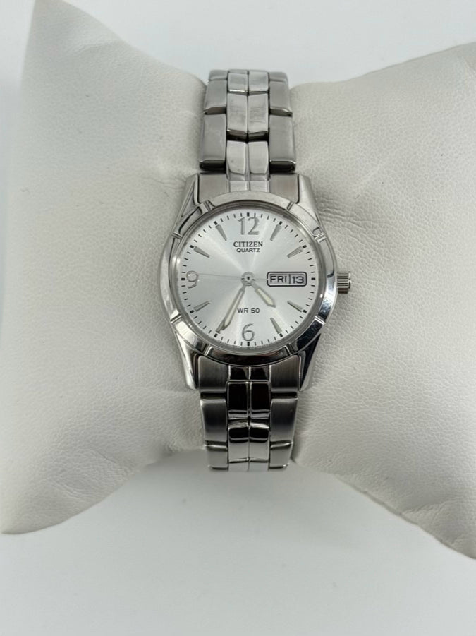 CITIZEN Silver Tone Stainless Steel Quartz Watch