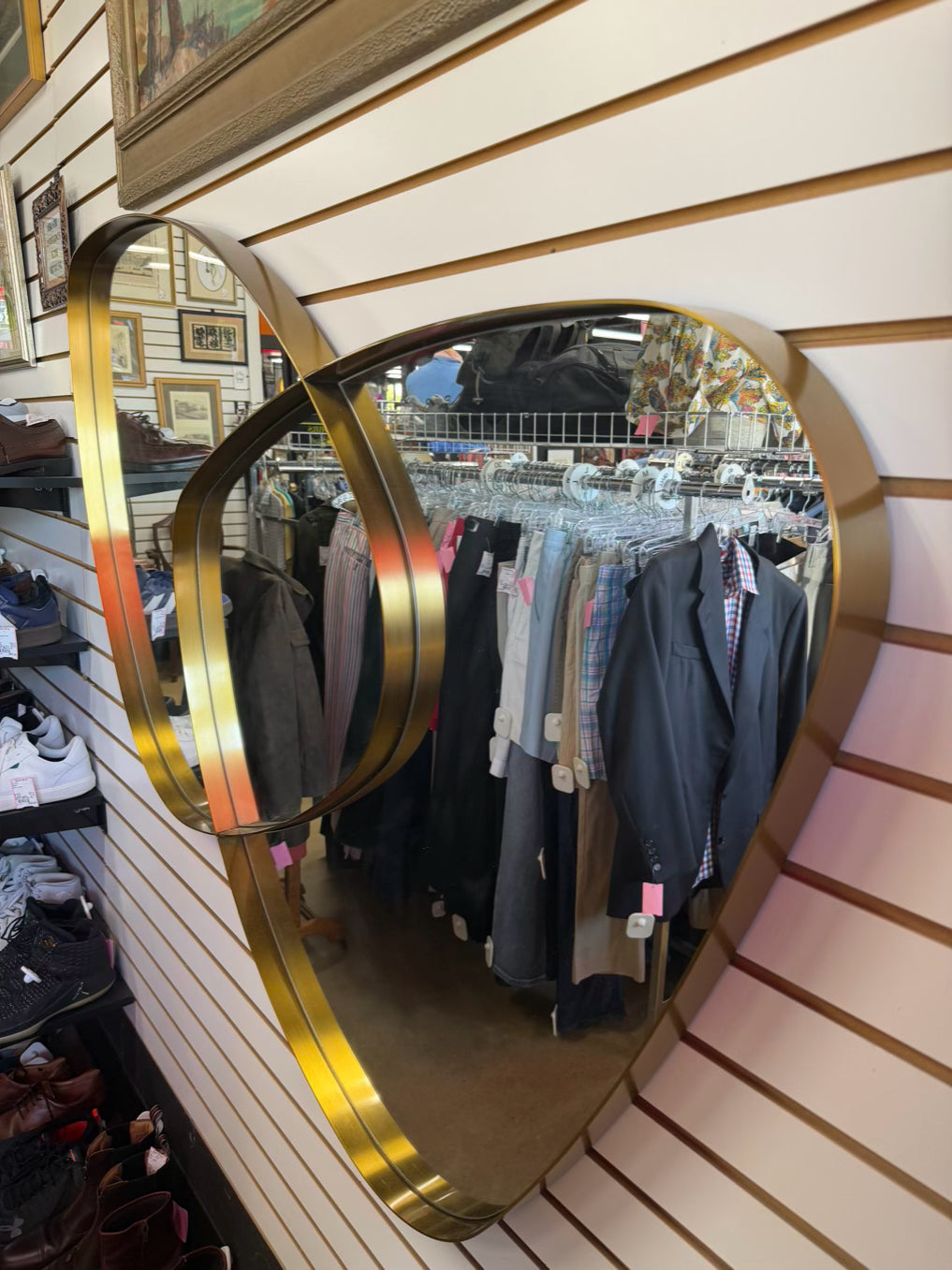Abstract Gold Metal Mirror