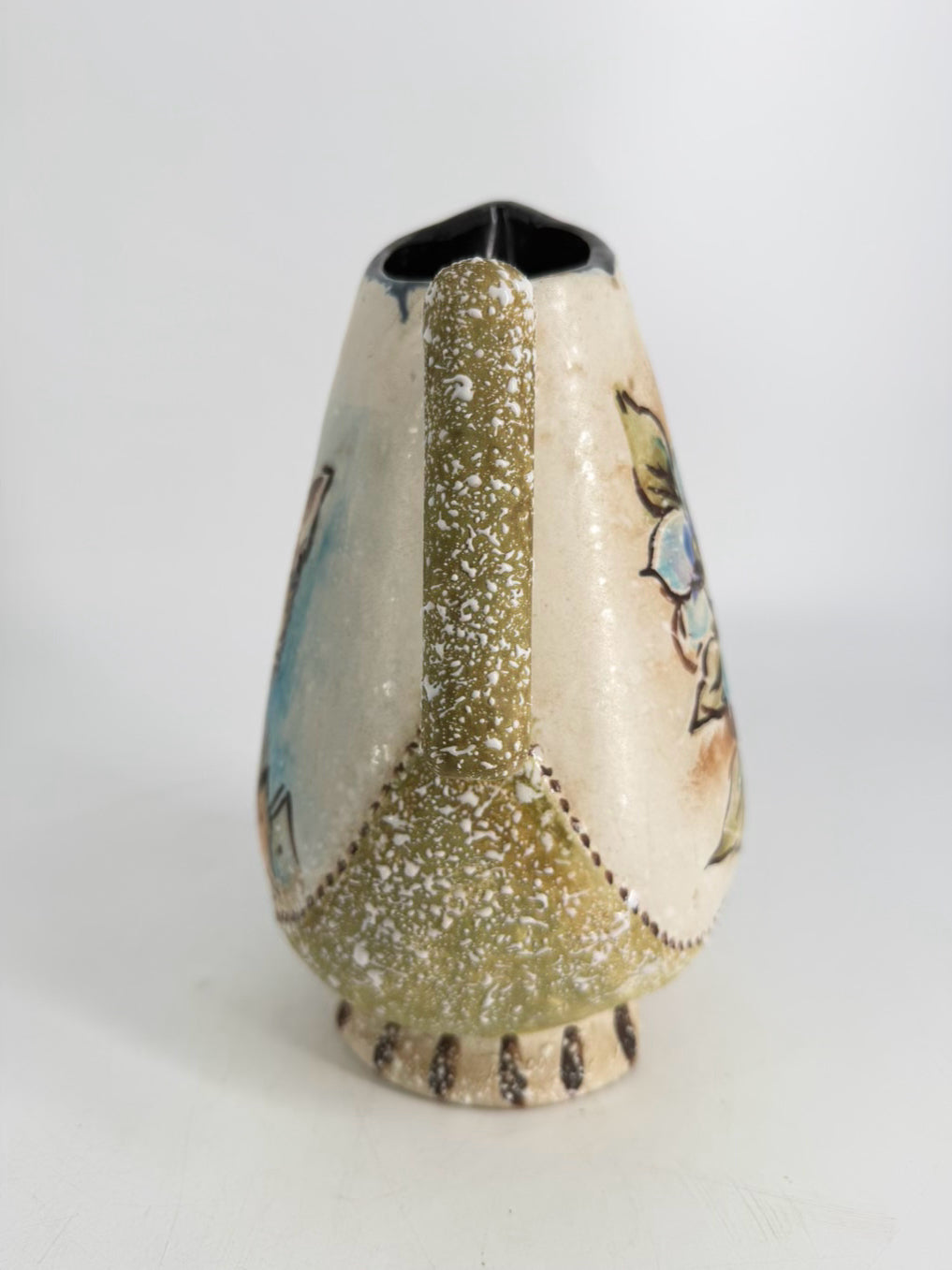 DRYDEN Multi Colored Cat & Floral Pitcher
