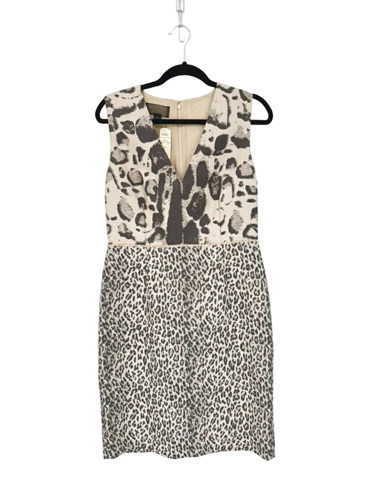 GIAMBATTISTA VALLI Size Wmn's 46 Latte Jacquard Leopard Sleeveless Dress NWT