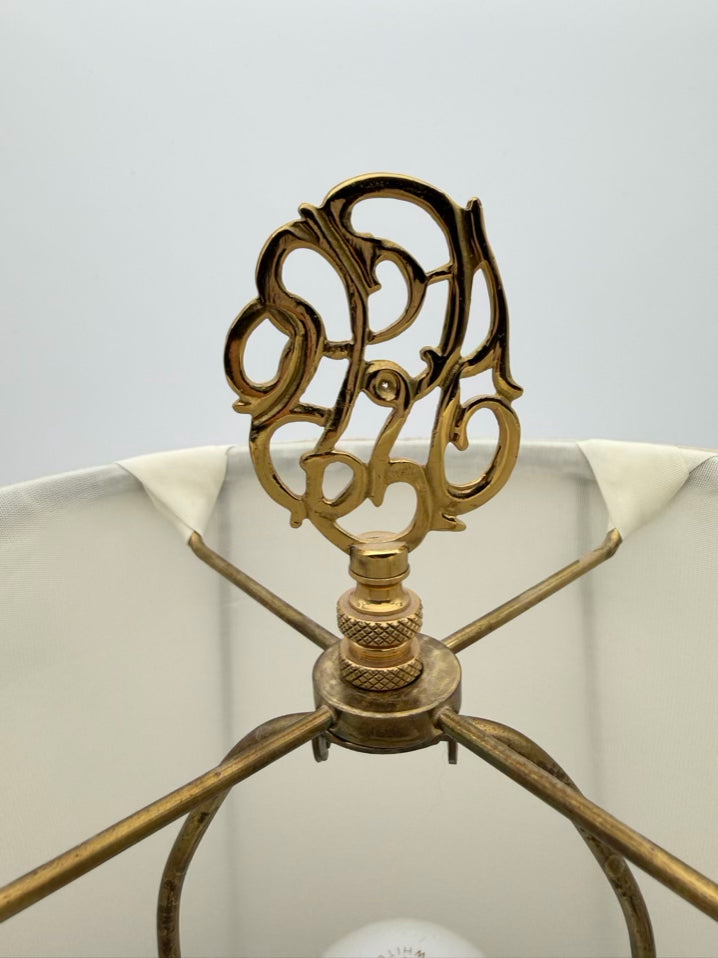 Blue & White Porcelain Lamp w/ Shade