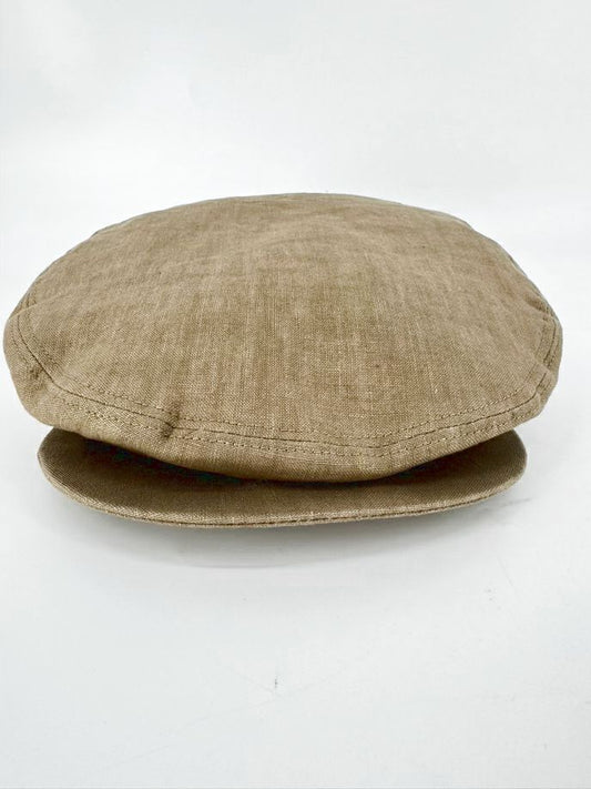RALPH LAUREN PURPLE LABEL Gold & Brown Textile Newsboy Hat NWT