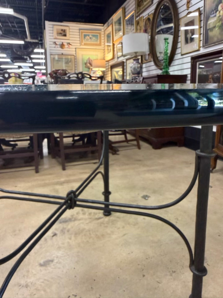 Black & Clear Wrought Iron & Glass Dinning Table