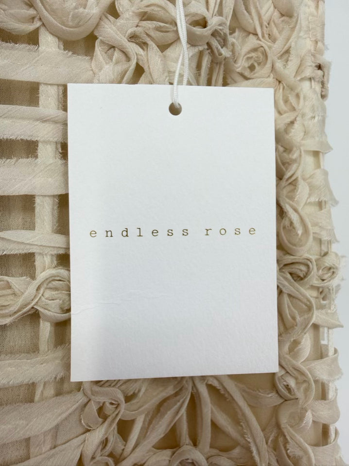 ENDLESS ROSE Size S Ivory Woven Sleeveless Maxi-Dress NWT