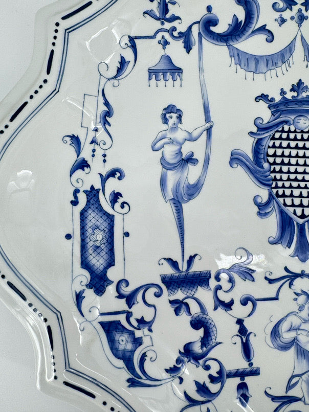 VINTAGE CHELSEA HOUSE Blue & White Porcelain Decorative Wall Plate
