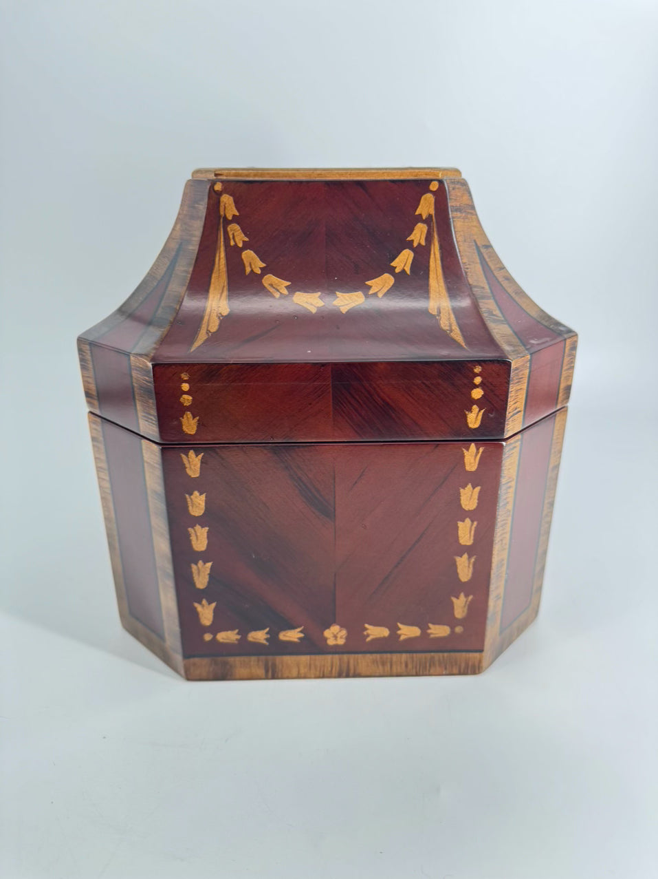 Brown Wood Box w/ Gold Accents