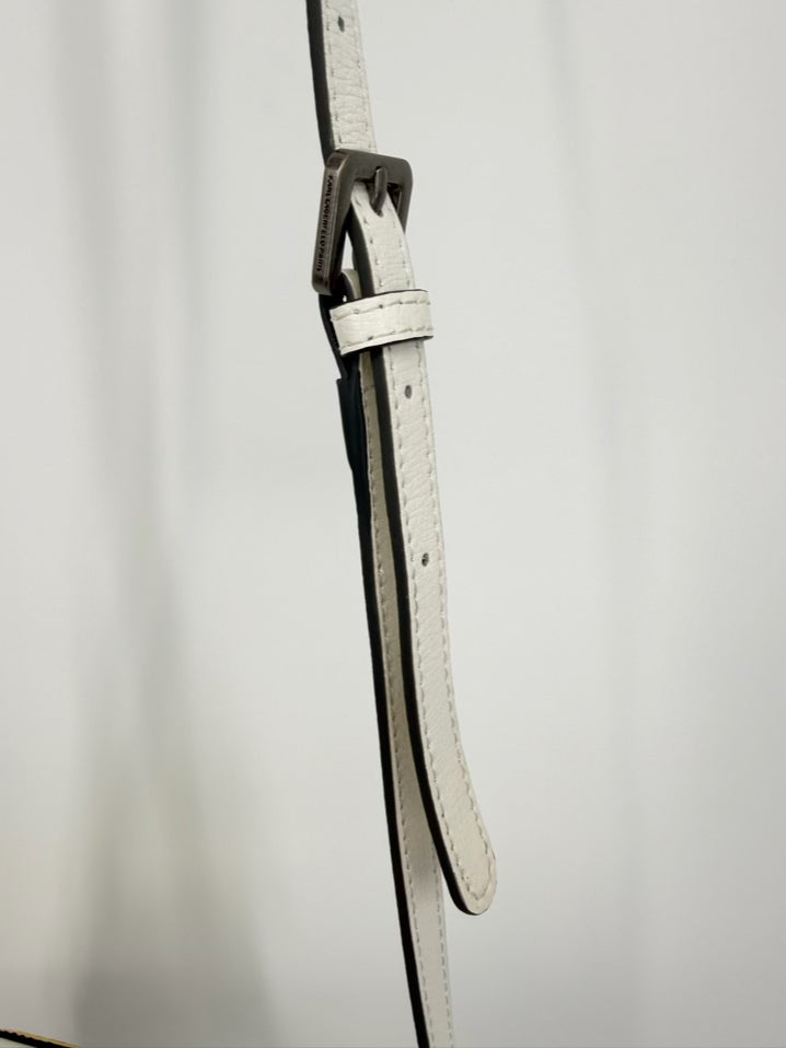 KARL LAGERFELD White Leather Patches Crossbody Bag