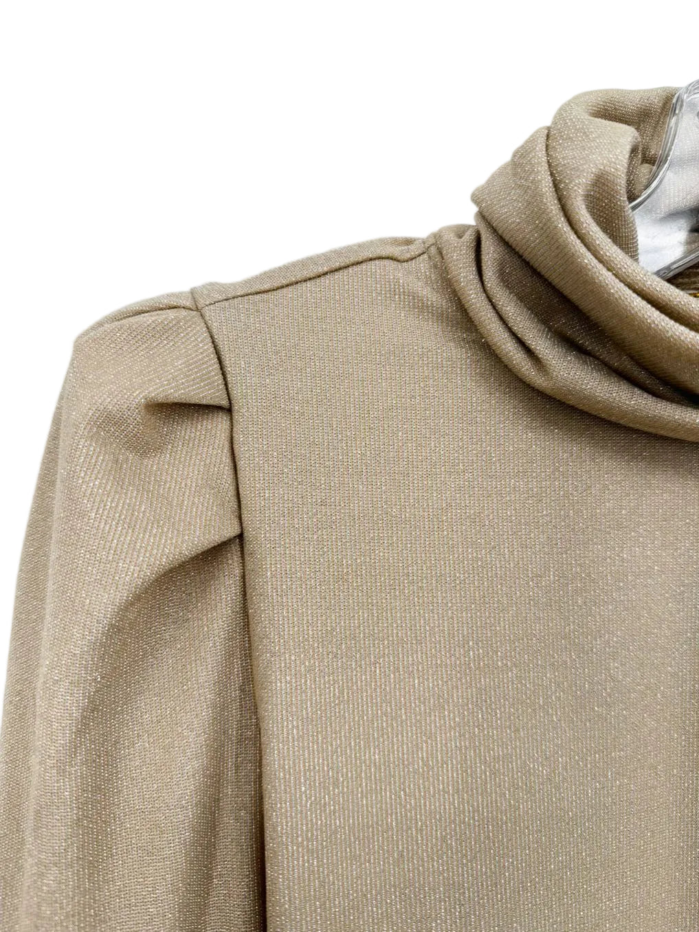 EMILY MCCARTHY Tessa Wmn's Size XS Gold Metallic Turtleneck NWT
