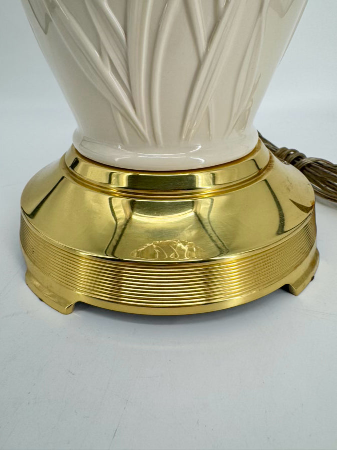 LENOX Cream Porcelain Raised Flower Design Lamp