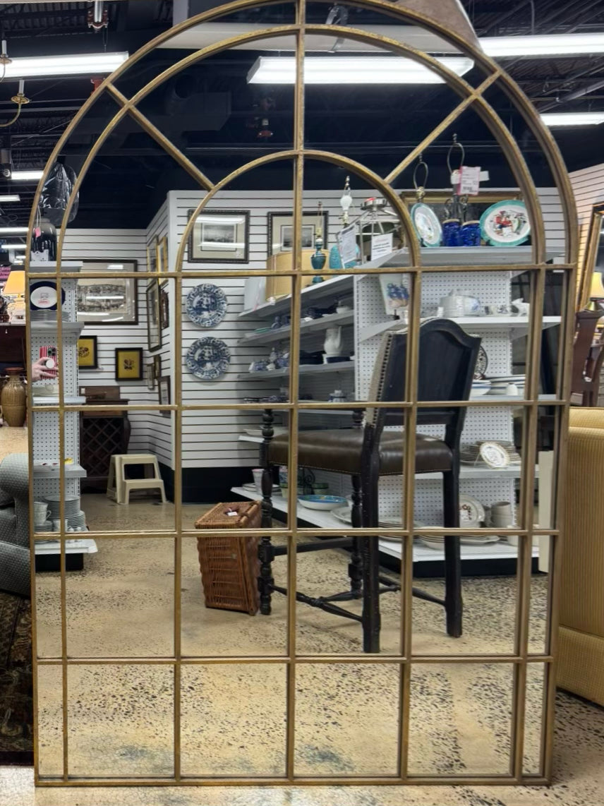 Gold Metal Arched Mirror