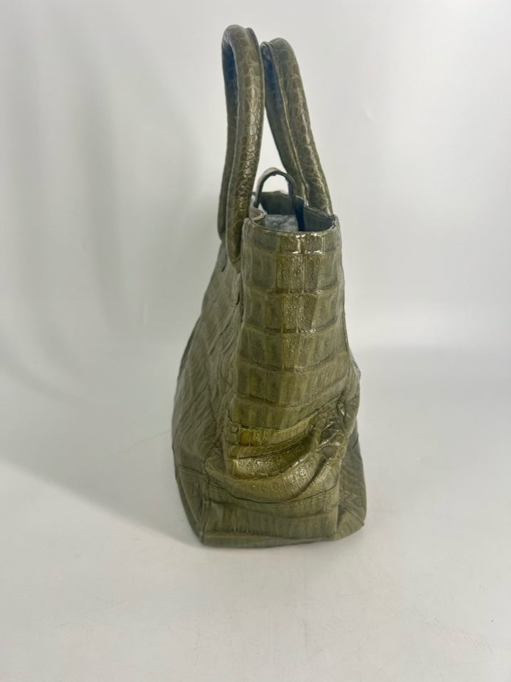 LAI Green Genuine Crocodile Embossed Purse