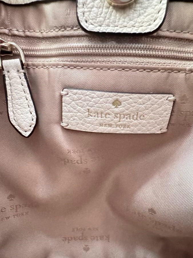 KATE SPADE Cream Leather Bucket Bag w/ Coin Purse