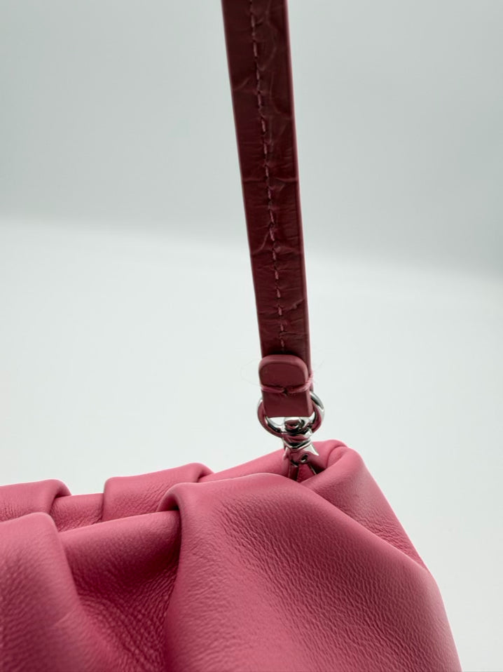 STAUD Pink Leather Evening Bag