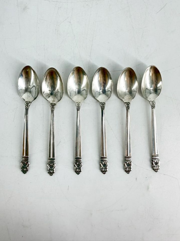 ROYAL DANISH STERLING SILVER  Set Of 6 Spoons