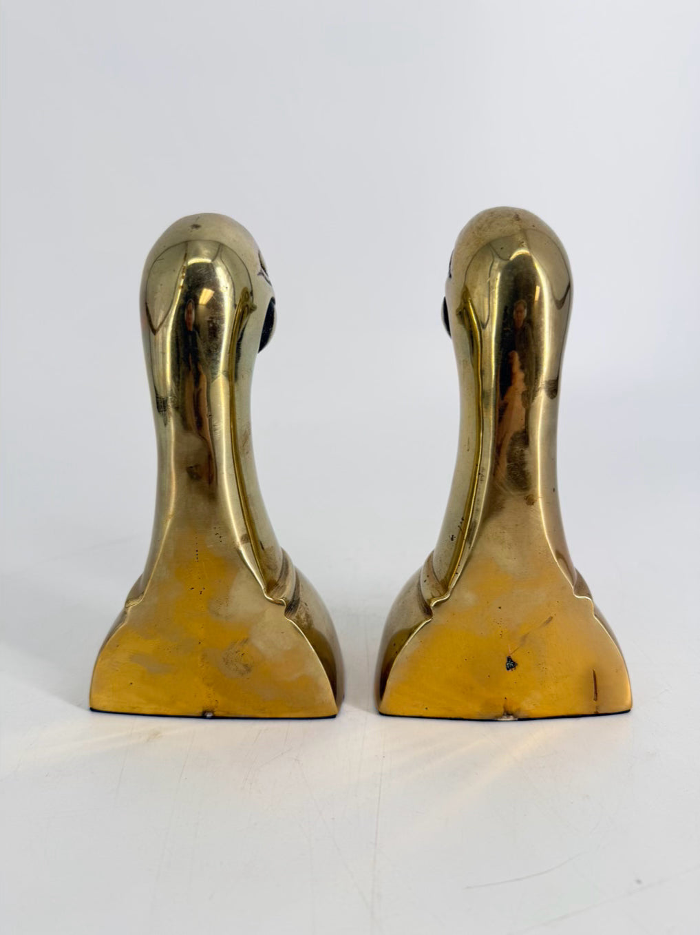 Gold Tone Brass Duck Book Ends