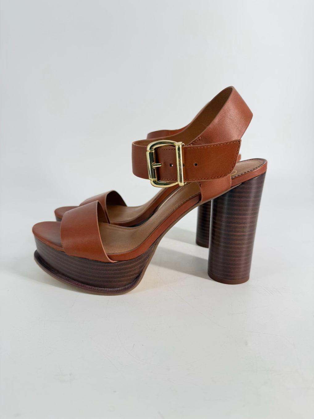 SARTO Size 8.5 Cognac Leather Heels