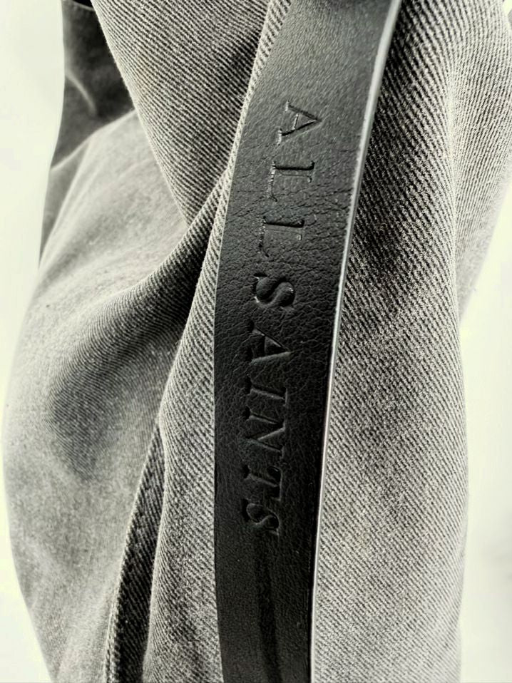 ALLSAINTS Gray Leather Tote Bag