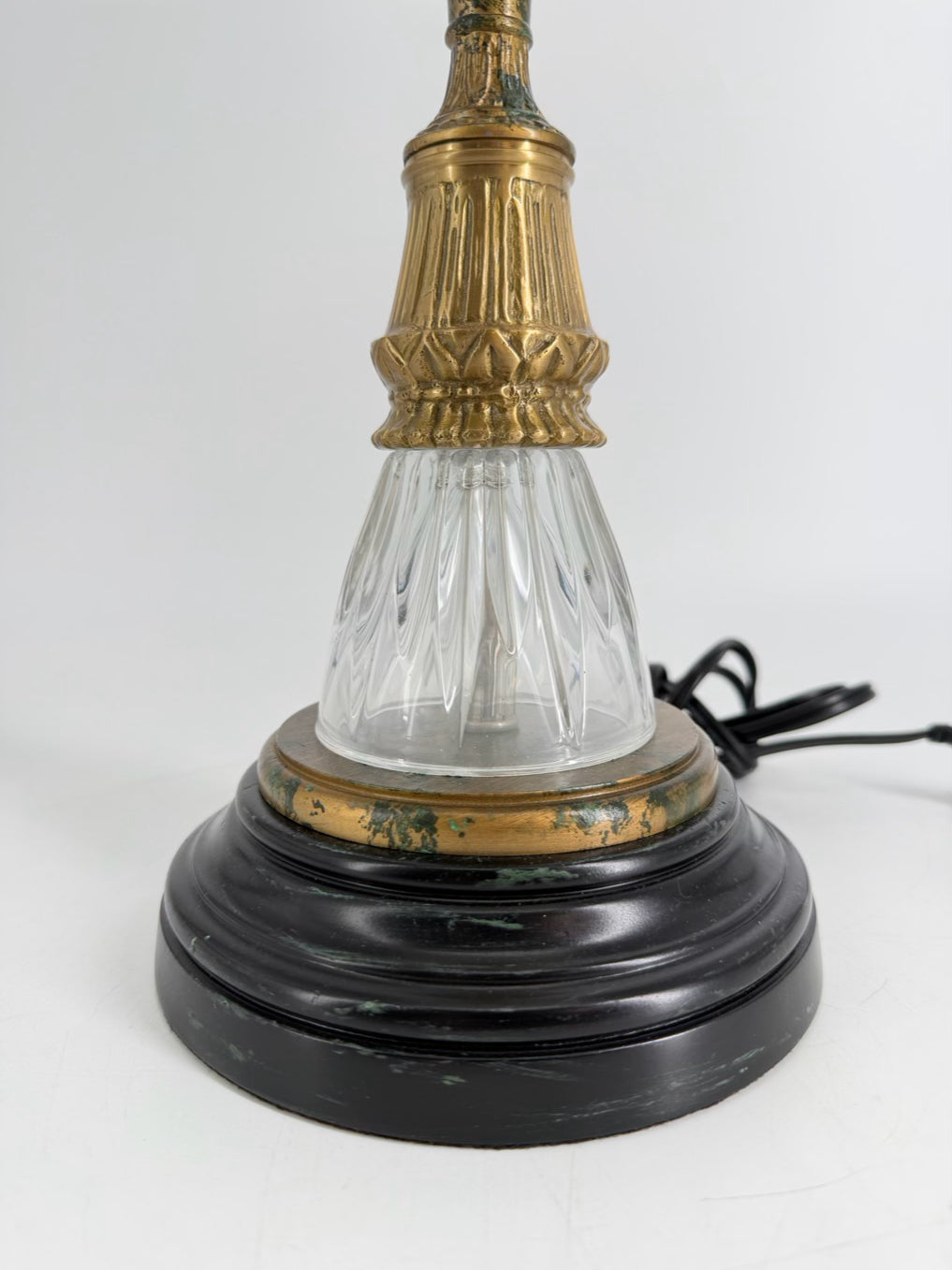 WILDWOOD Brass & Crystal Buffet Pair Of Lamps w/ Shades