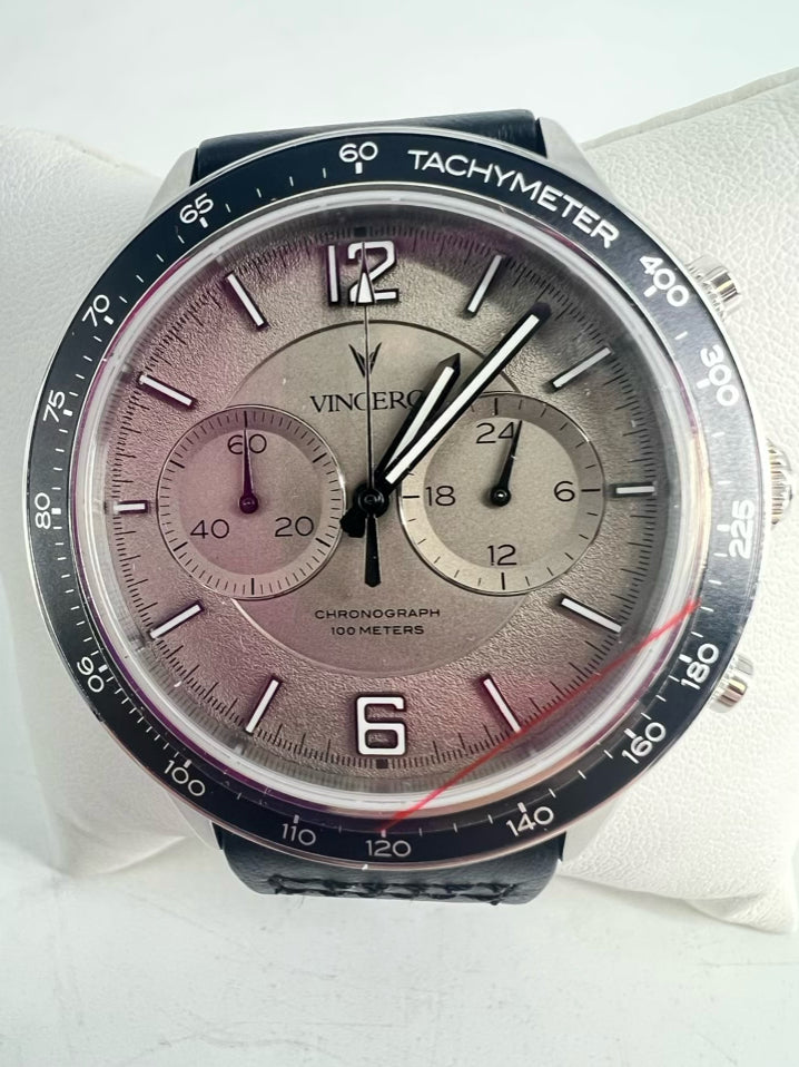 VINCERO Black Leather Automatic Watch