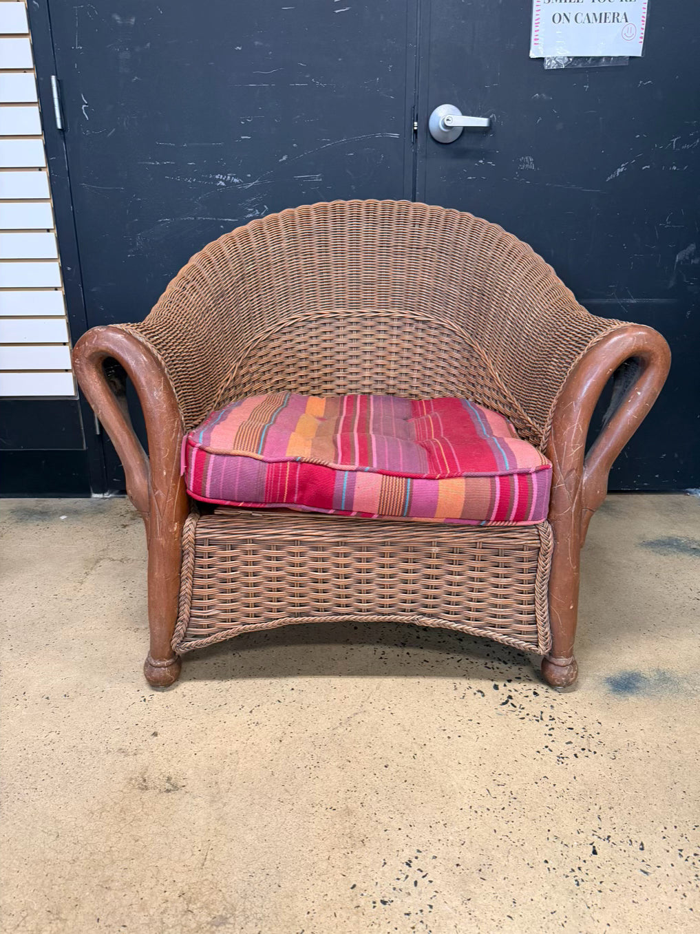 VINTAGE Natural Wicker Outdoor Patio Set w/ Cushions