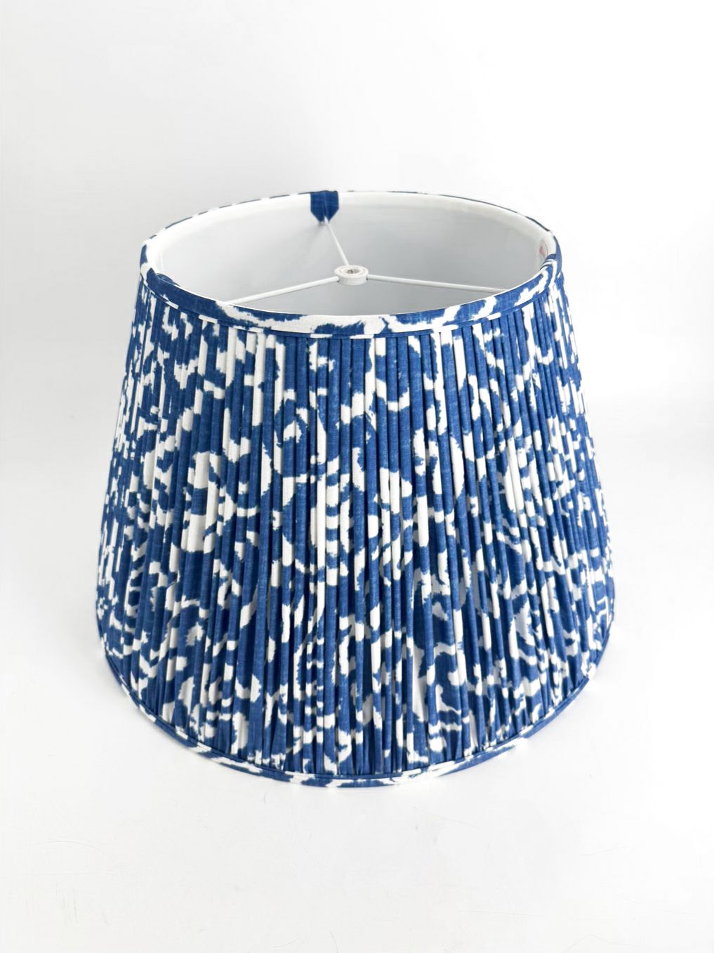 SORELLA GLENN Blue & White Fabric Pleated Lamp Shade