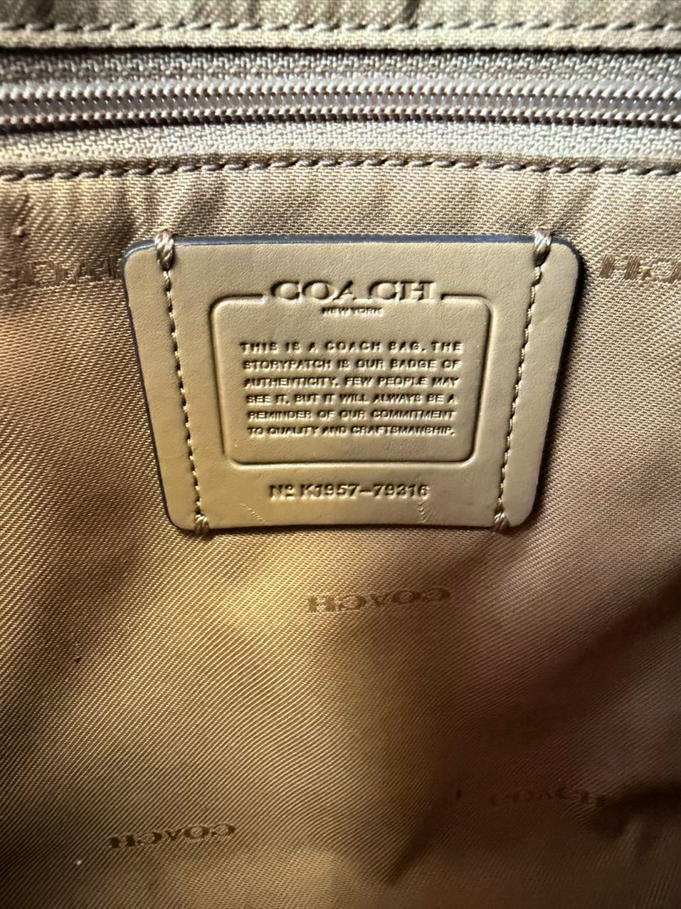 COACH Elise Satchel Cream Leather Purse