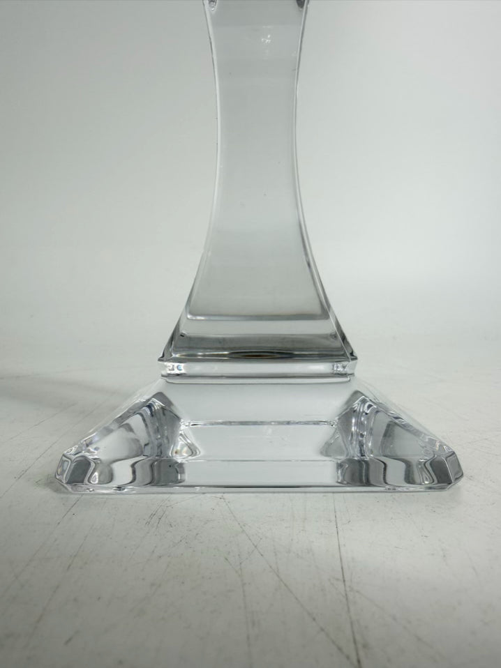 TIFFANY & CO. Clear Glass Short Candleholder w/ Square Base