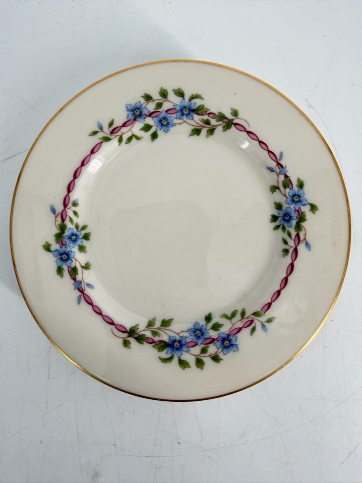LENOX White, Pink & Blue China Belvidere 6 Piece Dinnerware Setting For 8