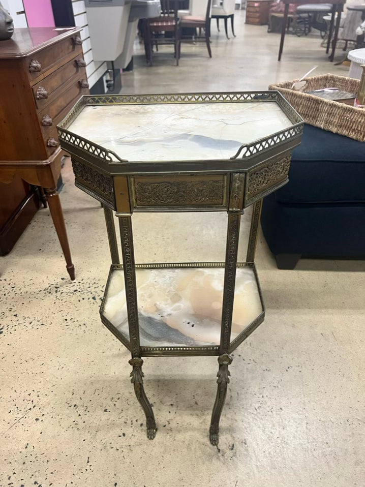 Marble & Brass French Occasional Table