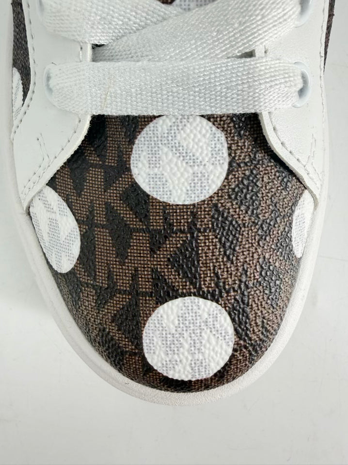 MICHAEL MICHAEL KORS Size 7 Brown & White Monogram Casual Shoes NWT