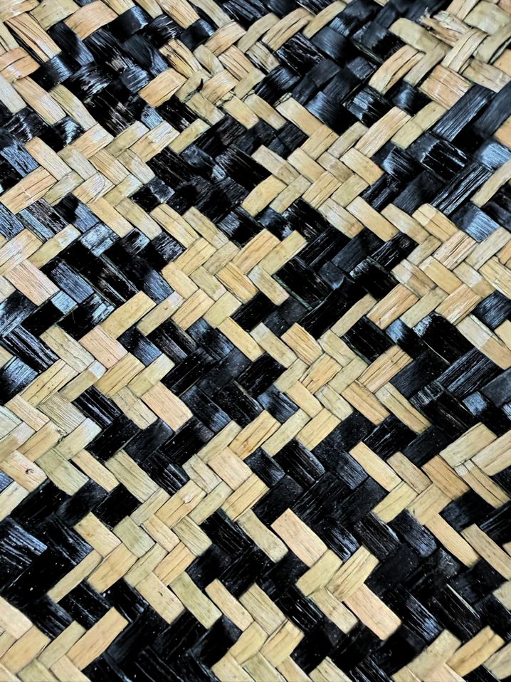 ALLSAINTS Black & Natural Raffia Woven Tote Bag