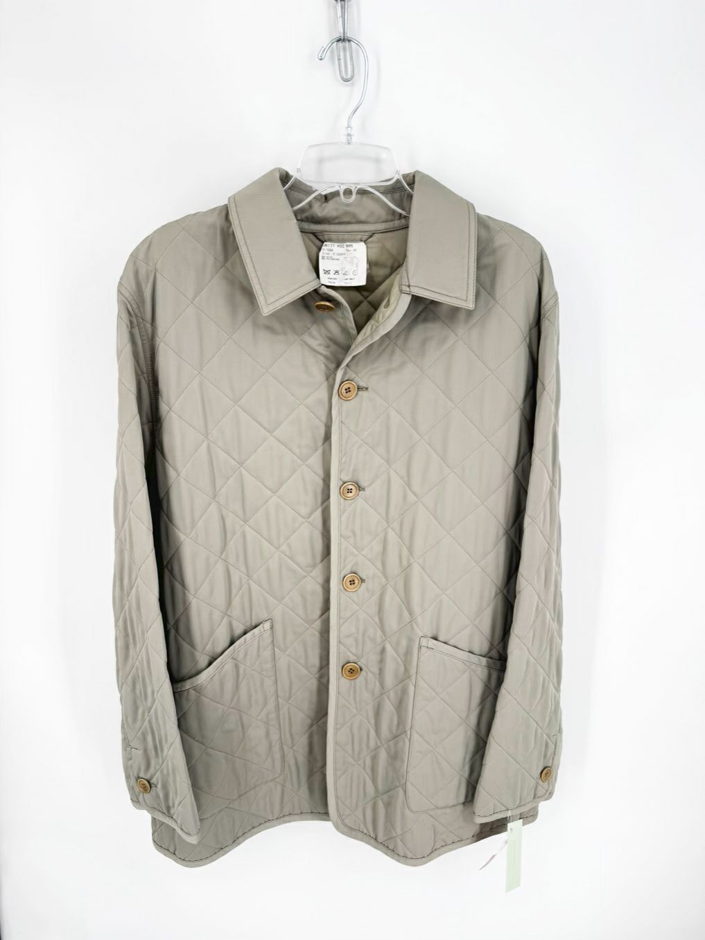 VINTAGE AGNONA Men's Size L Sage Quilted Button Up Jacket