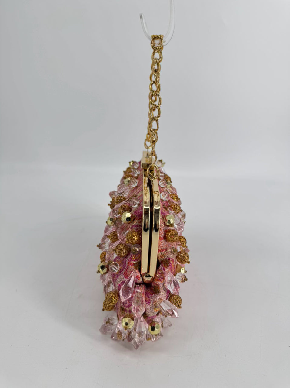RAFE Pink & Gold Beaded Evening Bag