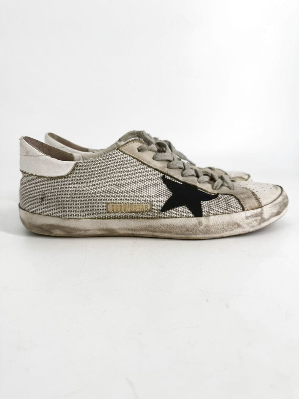GOLDEN GOOSE Size 46 Gray Leather Sneakers