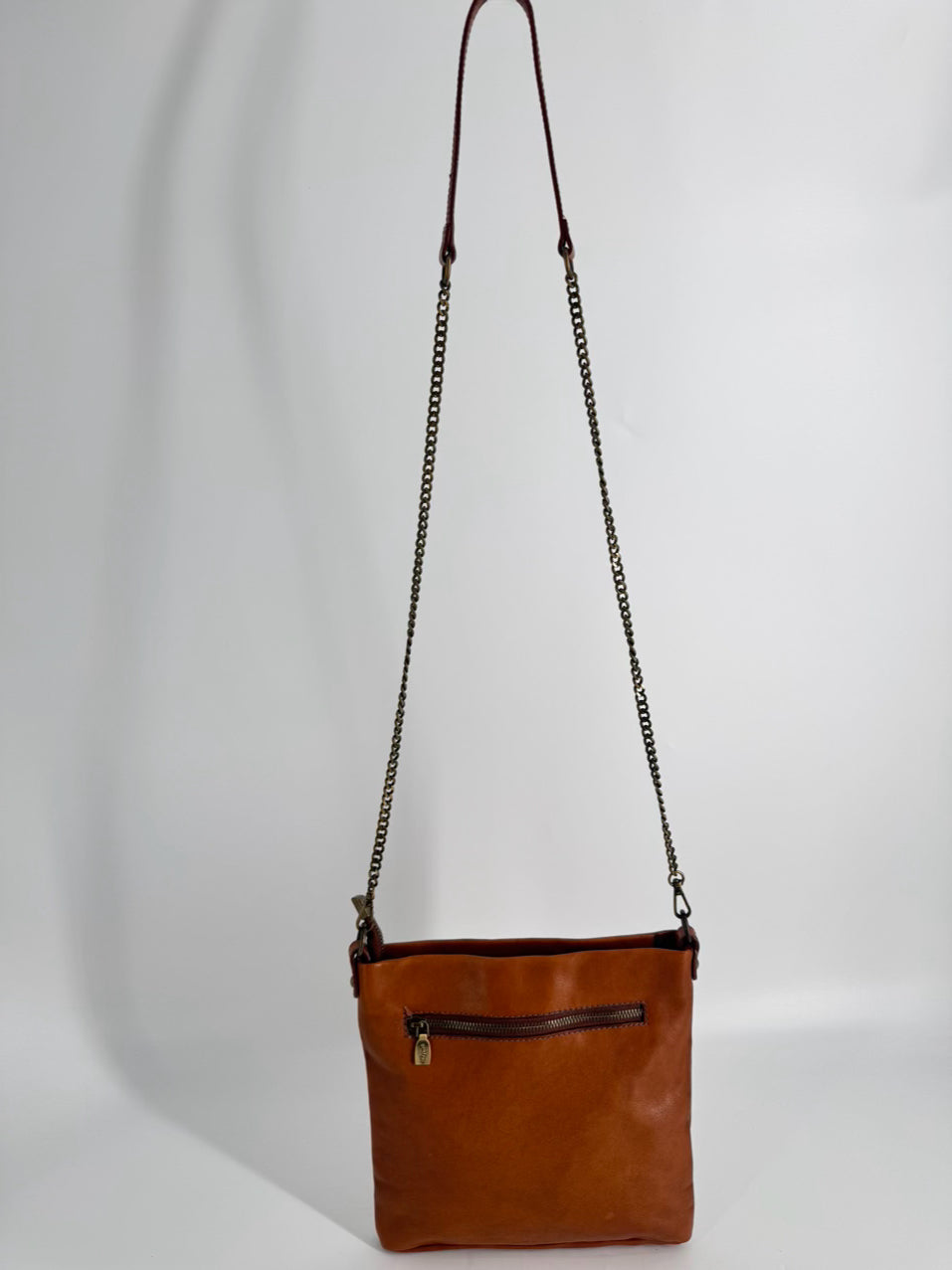PRATESI FIRENZE Cognac Leather Crossbody Bag