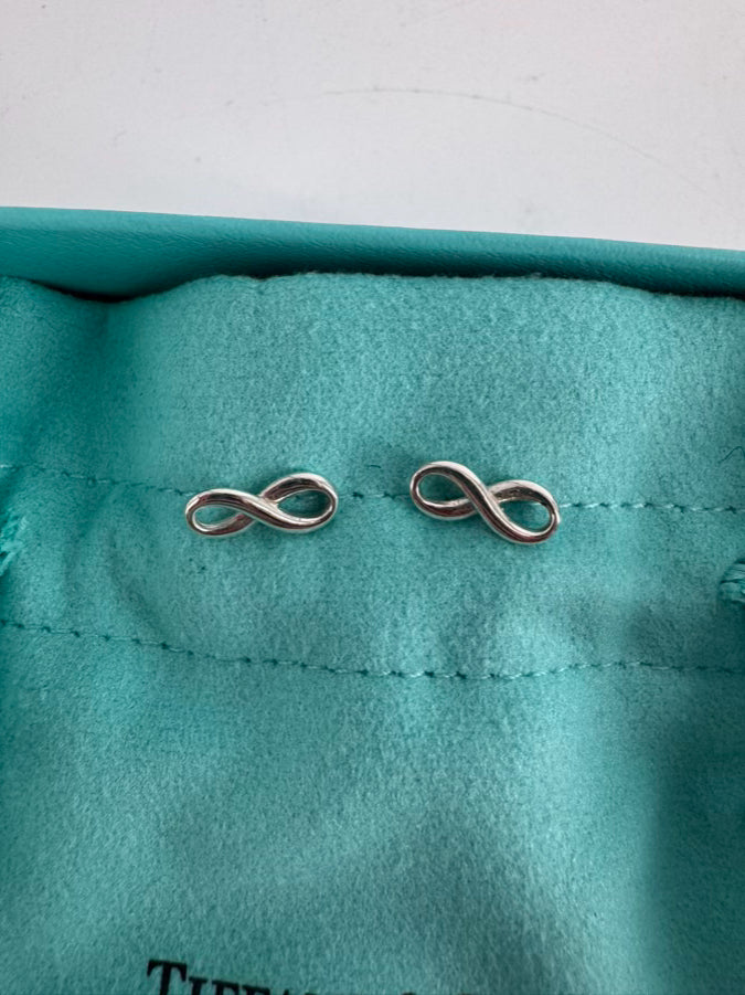 TIFFANY & CO. STERLING SILVER Infinity Stud Earrings