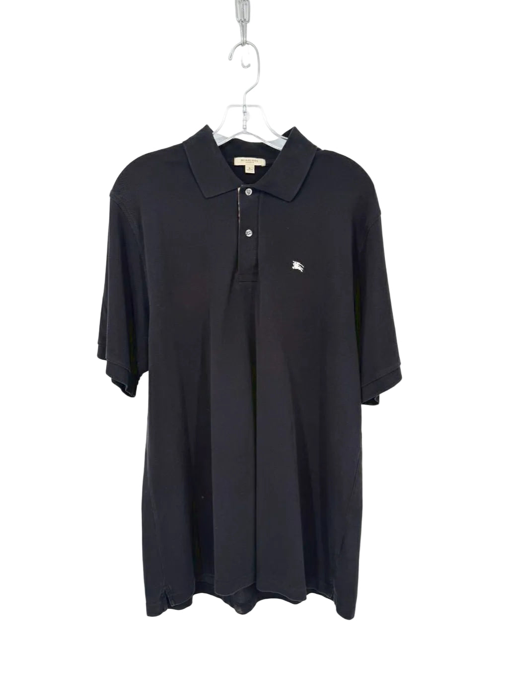 BURBERRY LONDON Nova Check Accent Size Men's L Black Short Sleeve Shirt