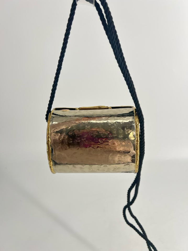 Copper Gold Tone Heart Detail Evening Bag
