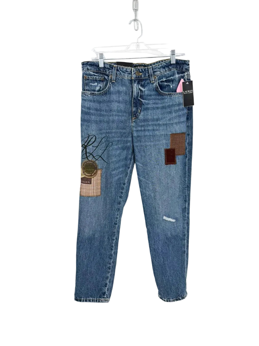 LAUREN RALPH LAUREN Size Wmn's 6 Blue Denim Patchwork Jeans NWT