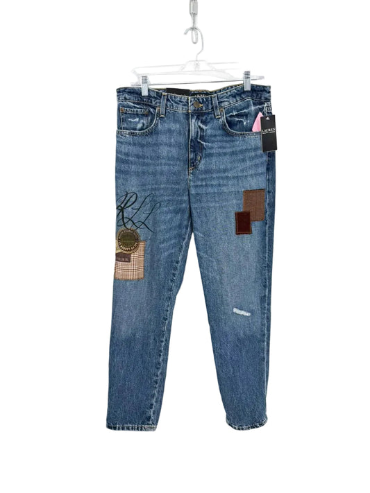 LAUREN RALPH LAUREN Size 6 Blue Denim Patchwork Jeans NWT