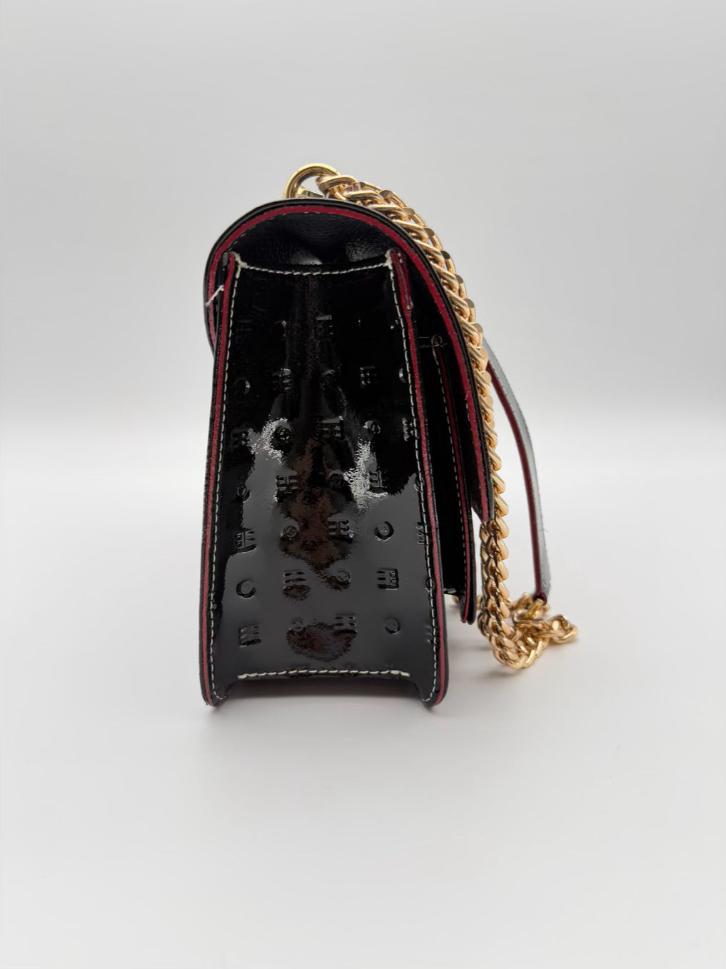 ARCADIA Patent Leather Black Monogram Purse