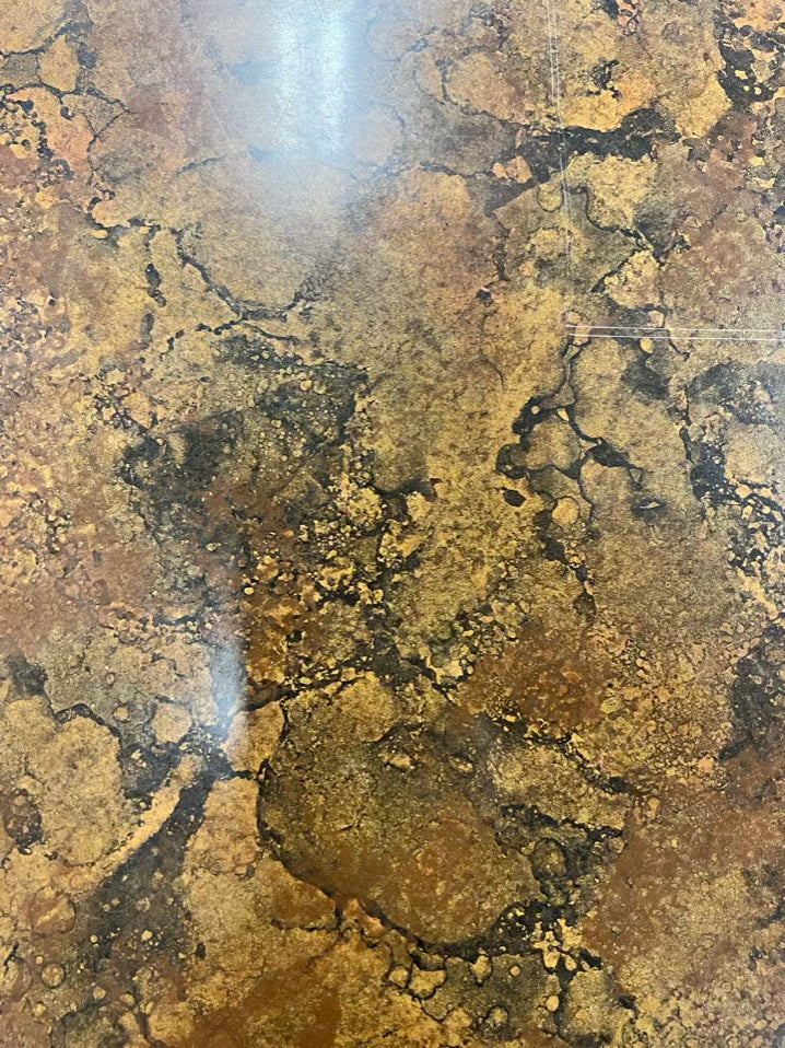 Brown Parsons Copper Look Occasional Table