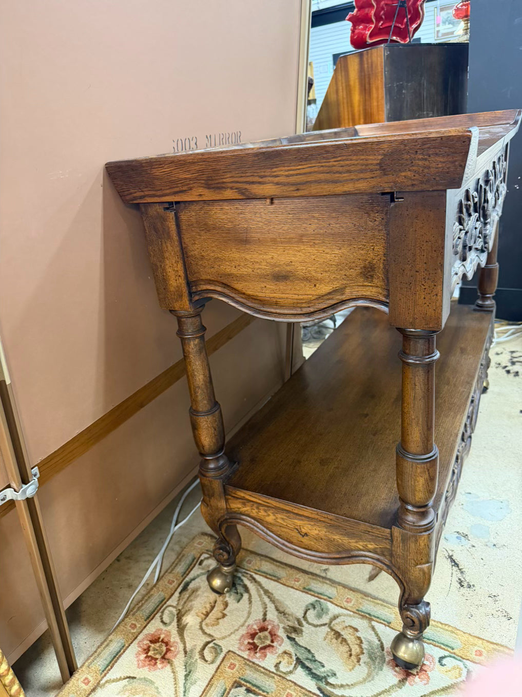Wood Carved Server Table