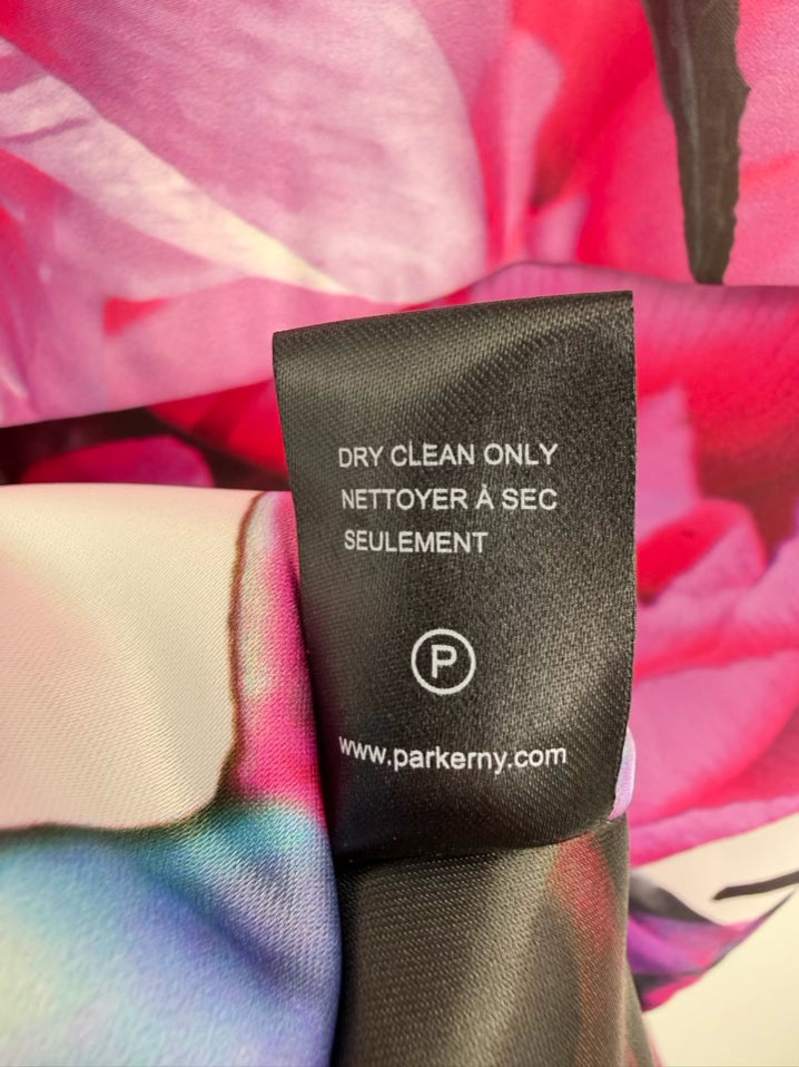 PARKER BLACK Size 8 Fuchsia Print Floral Strapless Gown NWT