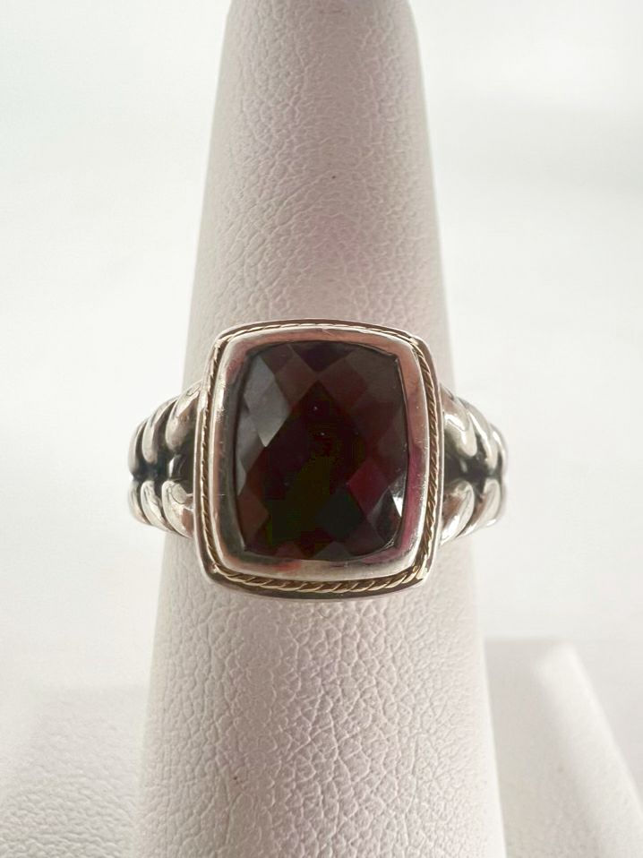 EFFY Sterling Silver Red Stone 18K Ring