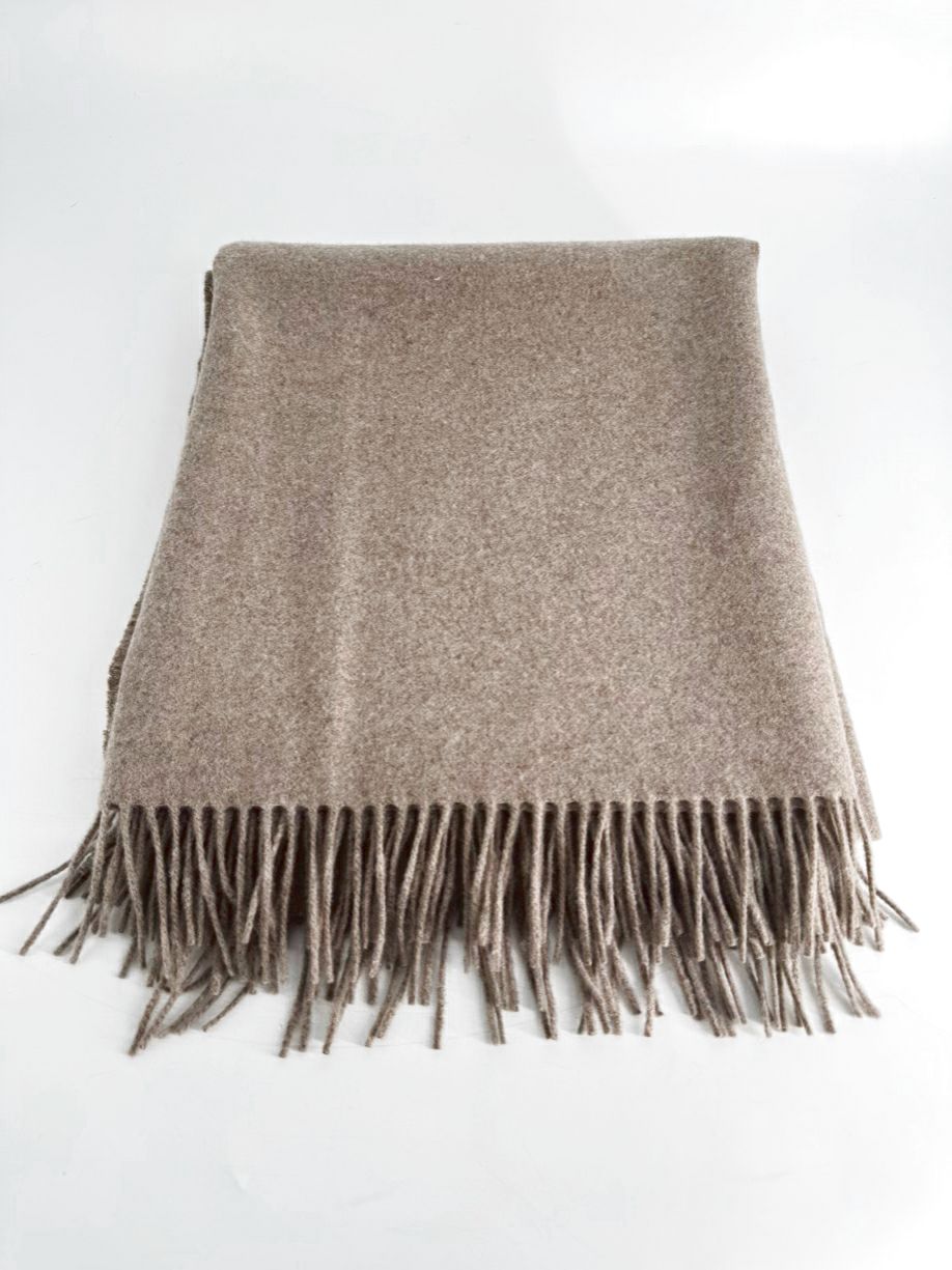 NATUZZI Light Tan Cashmere Afghan