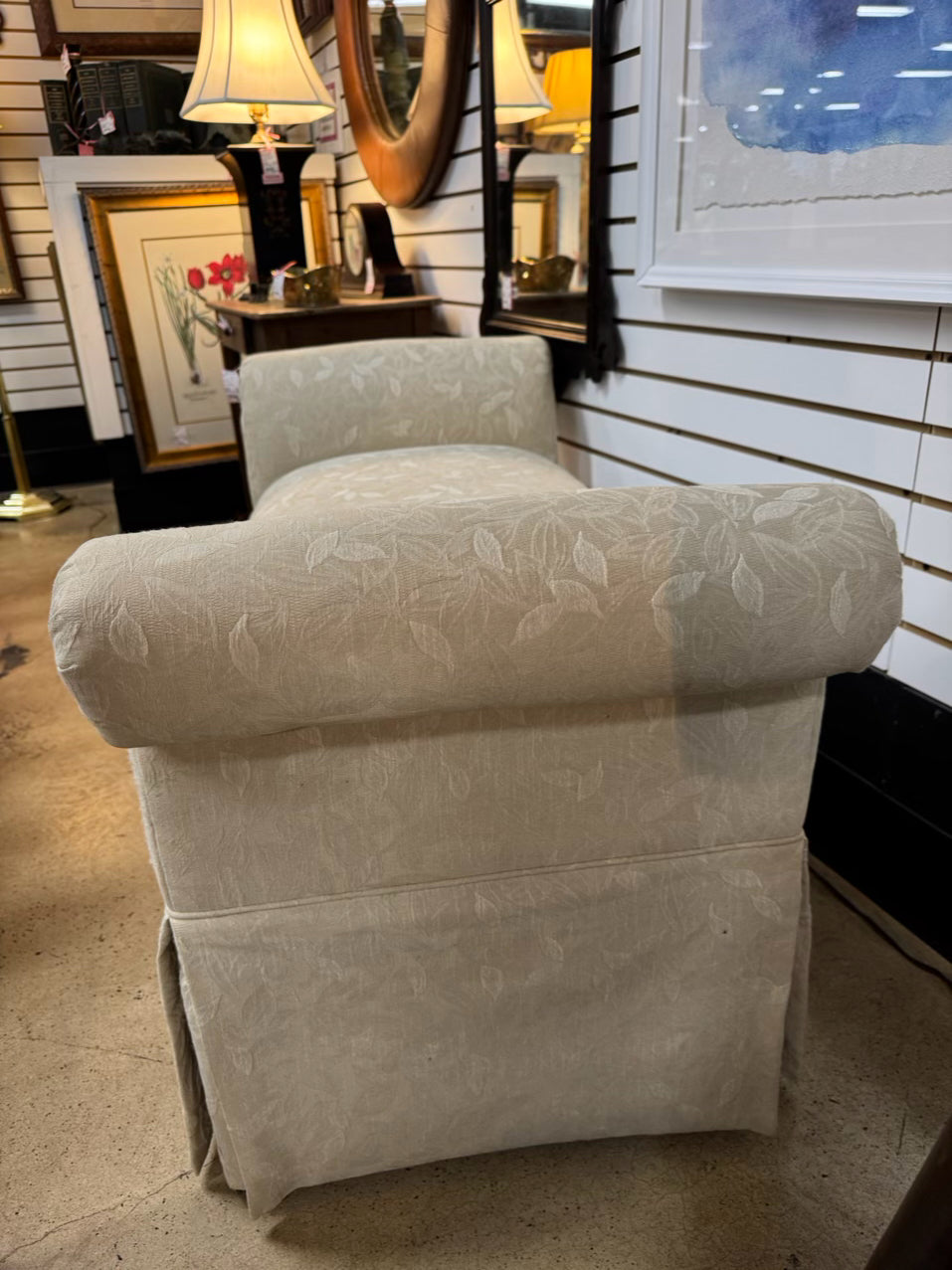 Ivory Roll Arm Bench